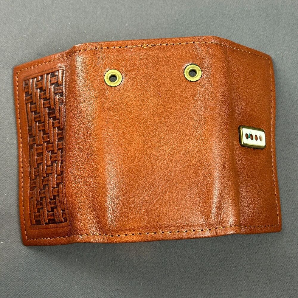Vintage NOS Amity Brown Leather Folding Key Case Holder - Picture 11 of 15